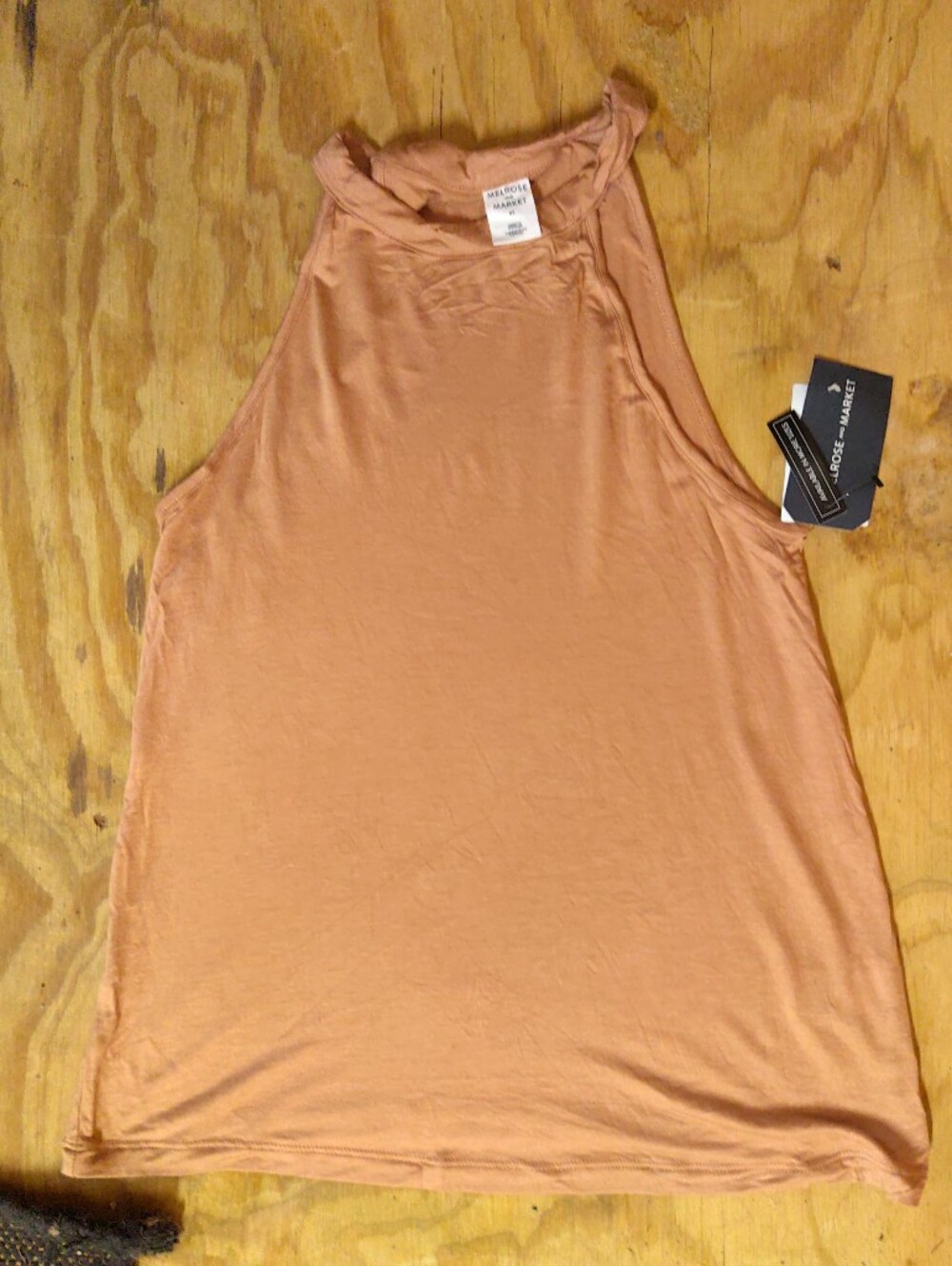 ​Melrose and Market NWT Tan Camel High Neck Mock Tank Top XS
